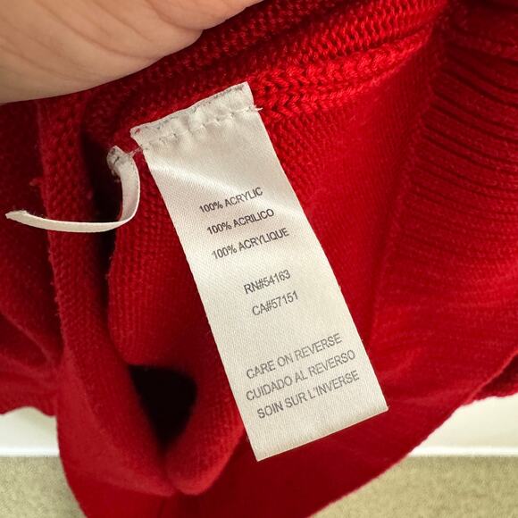 Calvin Klein Turtleneck Red Button Detail Cowl Sweater US Women's L - Picture 6 of 9